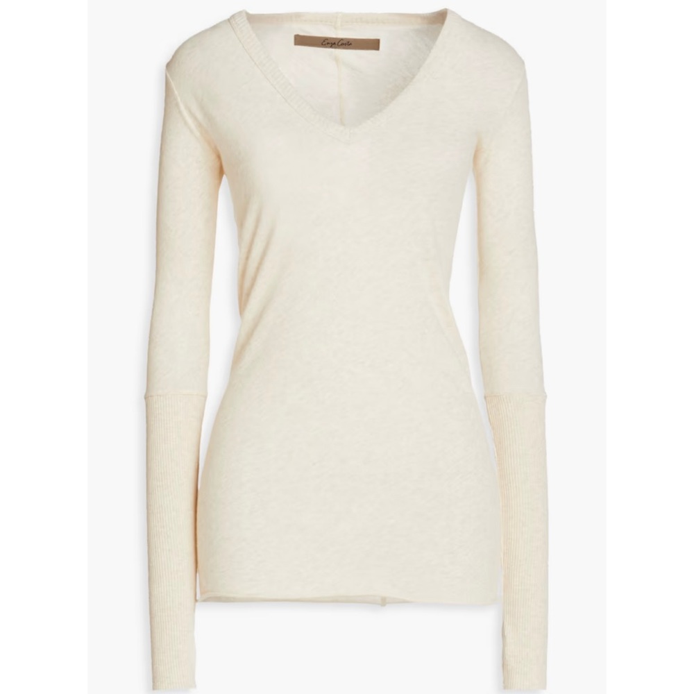 NWOT Enza Costa Cotten & Cashmere Jersey Blend Top